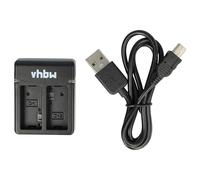 vhbw Chargeur Micro-USB Double Compatible avec GoPro Hero 3 III White Edition caméra caméscope Action-cam + câble Micro-USB + témoin de Charge