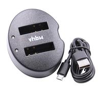 vhbw Chargeur Micro-USB Double Compatible avec Nikon Coolpix S610, S6000, S6150, S6100, S31 caméra Action-cam + câble Micro-USB + témoin de Charge