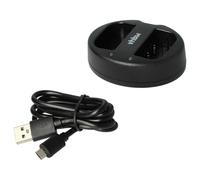 vhbw Chargeur Micro-USB double compatible avec Sigma SD Quattro, BP-61 caméra caméscope action-cam + câble Micro-USB + témoin de charge