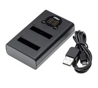 vhbw Chargeur Micro-USB + USB-C double compatible avec Canon PowerShot SD4000 IS, SD770 IS caméra action-cam + câble Micro-USB + témoin de charge