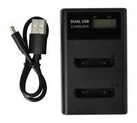 vhbw Chargeur Micro-USB + USB-C double compatible avec Pentax Optio RS1500, T30, V10, W30 caméra action-cam + câble Micro-USB + témoin de charge