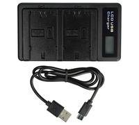 vhbw Chargeur Micro-USB + USB-C double remplacement pour Sony BC-QZ1 pour caméra action-cam + câble Micro-USB + témoin de charge