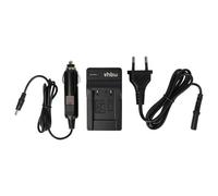 vhbw Chargeur remplacement pour Olympus Li-41C, Li-40C pour caméra caméscope action-cam + câble de voiture + témoin de charge 4,2 V