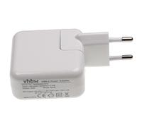 vhbw Chargeur secteur USB C compatible avec Apple Macbook Pro 13" 2016, 13" 2017, 13" 2018 - Adaptateur prise murale - USB (max. 15 / 9 / 5 V), blanc