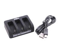 vhbw Chargeur triple compatible avec GoPro HD Hero 4 Silver Edition Music caméra, caméscope, action-cam - Station, témoin de charge