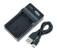 vhbw Chargeur USB-C Compatible avec Panasonic VW-VBN260 | VW-VBN130 pour caméra caméscope + câble USB-C + témoin de charge