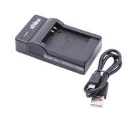 vhbw Chargeur USB compatible avec Panasonic Lumix DMC-TZ56, DMC-TZ41, DMC-TZ61, DMC-ZS30 caméra caméscope action-cam + témoin de charge 4,2 V
