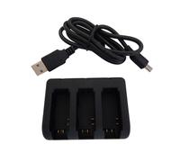 vhbw Chargeur USB de batterie compatible avec GoPro HD Hero 3 batterie appareil photo digital, DSLR, action cam - chargeur triple