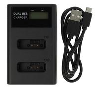 vhbw Chargeur USB Double Compatible avec Canon PowerShot SX620HS, SX730HS, SX740HS, SX720HS caméra Action-cam + écran LED 4,2 V