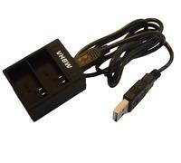 vhbw Chargeur USB double compatible avec Eken H9R, W9, H9 4K, H9R plus, PG1050 caméra caméscope action-cam + témoin de charge 4,2 V