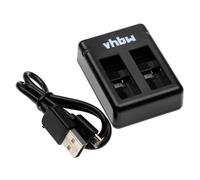 vhbw Chargeur USB double compatible avec GoPro AHDBT-701, 421850, AABAT-001, 25416, AHDBT-501 caméra caméscope action-cam + témoin de charge