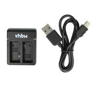 vhbw Chargeur USB double compatible avec GoPro Hero 3 III White Edition, 3 III Silver Edition caméra caméscope action-cam + témoin de charge 4,2 V