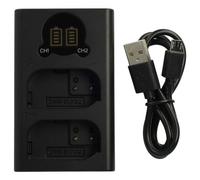 vhbw Chargeur USB double compatible avec Panasonic Lumix DC-S5K, DC-S5 IIX caméra action-cam + câble micro-USB + écran LED