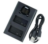 vhbw Chargeur USB Double Compatible avec Panasonic Lumix DMC-GH2HGK | DMC-GH2HK caméra action-cam + câble USB-C + témoin de charge - Micro-USB+USB-C double