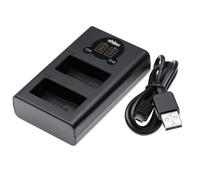vhbw Chargeur USB double compatible avec Sigma DP1Q, DP2Q, FP L, DP3Q caméra action-cam + témoin de charge