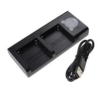 vhbw Chargeur Double Compatible avec Sony Alpha ILCA-68, ILCA-77M2, ILCA-77M2M caméra caméscope Action-cam + câble Micro-USB + témoin de Charge