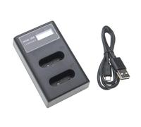 vhbw Chargeur USB double compatible avec Sony Cybershot DSC-WX300W, DSC-WX300R caméra action-cam + câble micro-USB + écran LED 4,2 V
