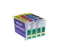 vhbw CISS cartouche vide pour imprimante en lot B/C/M/Y avec puce pour Epson Stylus Office BX300, BX300F, BX305.