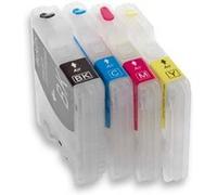 vhbw Cartouches d'encre Vide Multicouleurs Compatible avec Brother DCP-195C, DCP-185C, DCP-167C imprimante CISS (compatiblepack de 4)