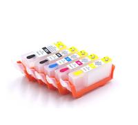 vhbw CISS cartouches vides en lot B/C/M/Y + photo puce pour Canon Pixma MG6150, MG6250 comme CLI-526BK, CLI-526C, CLI-526M, CLI-526Y, PGI-525BK G