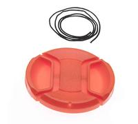 vhbw Couvercle d'objectif 55mm Inclus Snap on Rouge pour caméra Canon, Casio, Fuji, Fujifilm, JVC, Kodak, Leica, Minolta, Nikon, Olympus.