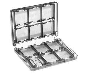 vhbw Étui, malette Compatible avec Nintendo 3DS XL, DSi 2X Carte Micro SD, 2X Carte SD, 2X Stylet Tactile, 22x Cartouches de Jeux - Transparent/Noir