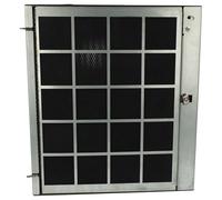 vhbw Filtre à charbon actif compatible avec Miele PUR 97 W, PUR 98 D, PUR 96 D, PUR 96 W hotte aspirante - 25,6 x 23 x 2,2 cm, régénérant