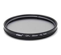 vhbw Filtre polarisant universel pour les objectifs d'appareil photo 58mm - Polariseur circulaire (CPL), noir