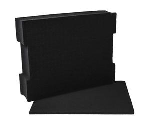 vhbw Insert en mousse avec plaque de fond compatible avec Bosch L-BOXX 136 caisse à outils - mousse personnalisable, noir