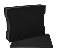 vhbw Insert en mousse avec plaque de fond compatible avec Bosch LS-BOXX 306 caisse à outils - mousse personnalisable, noir