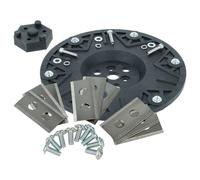 vhbw Kit d'accessoires compatible avec Einhell Freelexo Basic tondeuse à gazon - 9x lame + vis, 1x disque porte-lame, noir / argenté