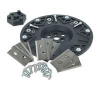 vhbw Kit d'accessoires compatible avec Worx Landroid M500, M1000, M500Plus tondeuse à gazon - 9x lame + vis, 1x disque porte-lame, noir / argenté