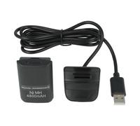 vhbw Kit Play & Charge compatible avec Microsoft Xbox 360 manette - 1x câble d'alimentation, 1x batterie, noir