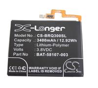 Vhbw Li-Polymer Batterie 3400mah (3.8v) Pour Téléphone Portable, Smartphone Blackberry Passport, Passport 4g Comme Bat-58107-003.