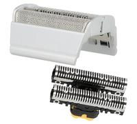 vhbw Lot avec 1x bloc de lames, 1x grille de rasoir double avec cadre compatible avec Braun Flex Integral 5706, 5707 rasoir, noir/argenté