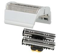 vhbw Lot avec 1x bloc de lames, 1x grille de rasoir double avec cadre remplacement pour Braun SB505, 31B, 31S pour rasoir, noir / argenté