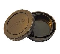 vhbw Lot de 2 Bouchons, Compatible avec Panasonic Lumix DMC-G1, G2, G3, GH1, GH2, GH3, GH4, GF1, GF2, GF3, GX1 - Arrière obj. et de boîtier, Noir