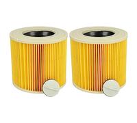 vhbw Lot de 2x filtres à cartouche compatible avec Kärcher 4000 Plus, 4000 TE, A1000 aspirateur à sec ou humide - Filtre plissé, jaune