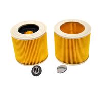 vhbw Lot de 2x filtres à cartouche compatible avec Kärcher WD 3, WD 3.200, WD 2500 M aspirateur à sec ou humide - Filtre plissé, jaune