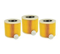 vhbw Lot de 3x filtres à cartouche compatible avec Kärcher SE 4001 Injecteur Extracteur, SE 4001 aspirateur à sec ou humide - Filtre plissé, jaune