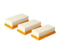 vhbw Lot de 3x filtres plissé plat compatible avec Nilfisk Attix 33-2L IC, 33-2H PC aspirateur - Filtre de refroidissement du moteur
