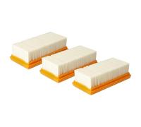 vhbw Lot de 3x filtres plissé plat remplacement pour Makita W107418352 pour aspirateur - Filtre de refroidissement du moteur
