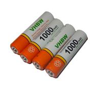 vhbw Lot de 4 piles rechargeables AAA, Micro, 1000mAh compatible avec appareil de mesure Laser Bosch Professional DLE 40, DLE 70, PLR 15