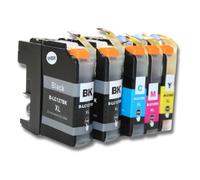 vhbw Lot de 5 cartouches d'encre à puce pour Brother DCP-J752DW. Remplace: LC125, LC127.