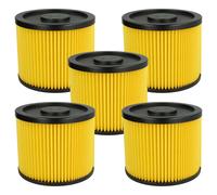 vhbw Lot de 5x filtres à cartouche compatible avec Lidl Parkside PNTS 1400 A1, 1400 B1, 1400 C1, 1400 D1, 1400 E2 aspirateur - Filtre plissé
