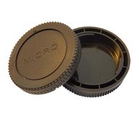 vhbw Lot de bouchons pour objectif compatible avec Olympus M.Zuiko 45mm, 9-18mm appareil photo - Cache arrière et de boîtier, noir