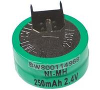 vhbw NiMH pile bouton de remplacement pour type 2/V250H 3 épingles 250mAh 2,4V convient pour les batteries de modélisme etc.