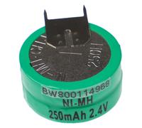 vhbw NiMH pile bouton de remplacement pour type 2/V250H 3 épingles 250mAh 2,4V convient pour les batteries de modélisme etc.
