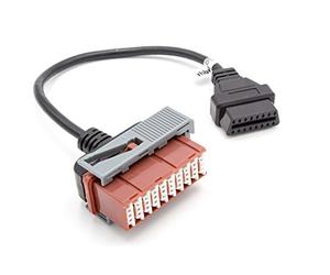 vhbw OBD2 - Câble Adaptateur 30Pin à 16Pin pour Appareil de Diagnostic OBD adapté aux Anciennes Peugeot 106, 406, 605, 806, Expert connecteur 30Pin