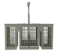 vhbw Panier compatible avec Siemens Party SF24M254EU/23, SF24M254EU/26, SF24M254EU/28, SF24M254EU/29 lave-vaisselle - avec poignée, gris